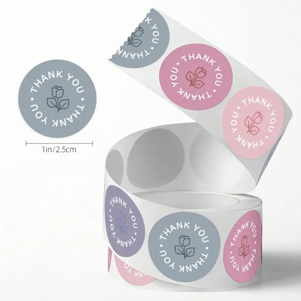 500 Assorted Thank You Stickers 1”‎ - Picture 3 of 3